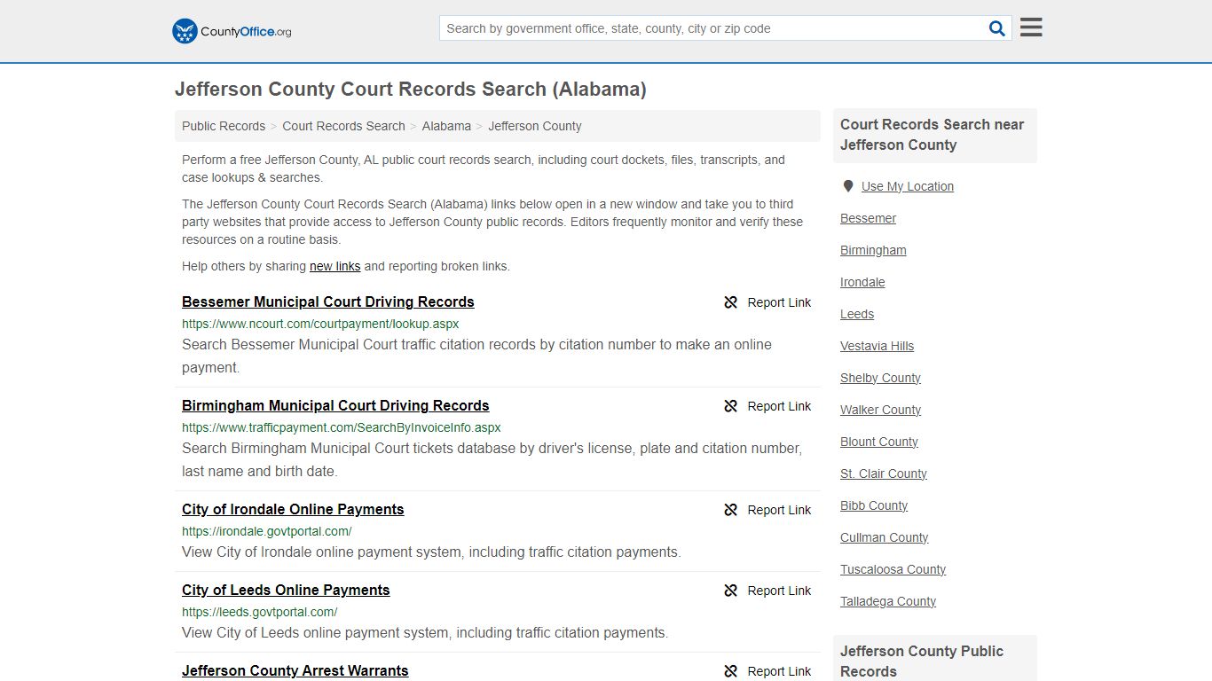 Jefferson County Court Records Search (Alabama) - County Office